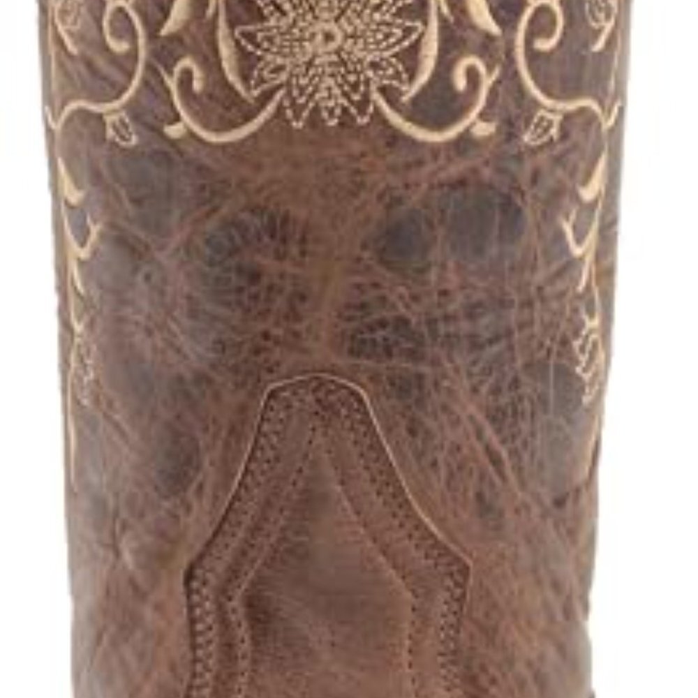 Laredo Taupe Embordered Design Cowgirl Western Jasmine Snip Heel Boot Size 10 - Picture 9 of 15